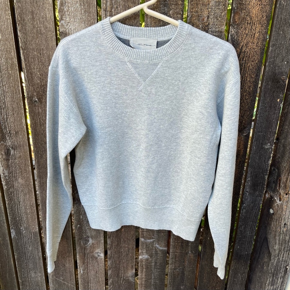 Everlane Wm’s The Cotton-Merino Sweatshirt Sweater In Heathered Gray NWOT Sz XS
